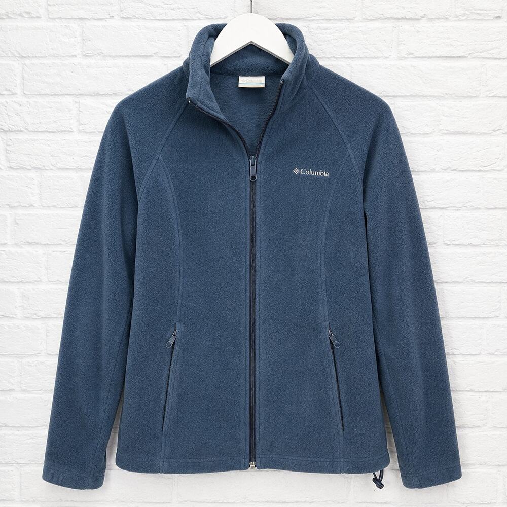 Columbia Womens Full Zip Fleece Navy Blue Size M Softshell Jacket
